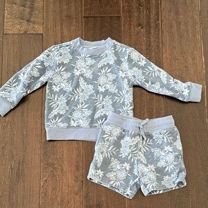 Janie and Jack Toddler Boys Blue Hawaiian Print Matching Set! Size 3